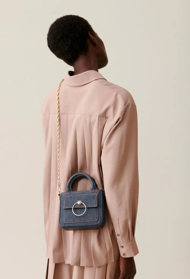 Claudie Pierlot Mini Anouck Denim Chain Bag Bags Small Bags