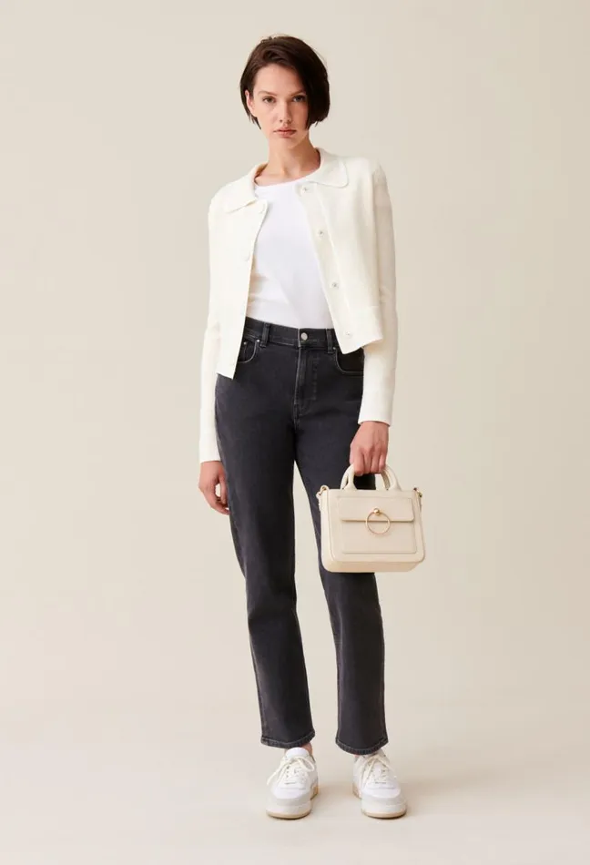 Claudie Pierlot Mottled Cardigan With Piping Clothes Knitwear And Cardigans