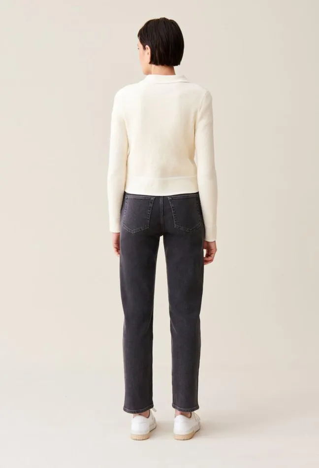 Claudie Pierlot Mottled Cardigan With Piping Clothes Knitwear And Cardigans