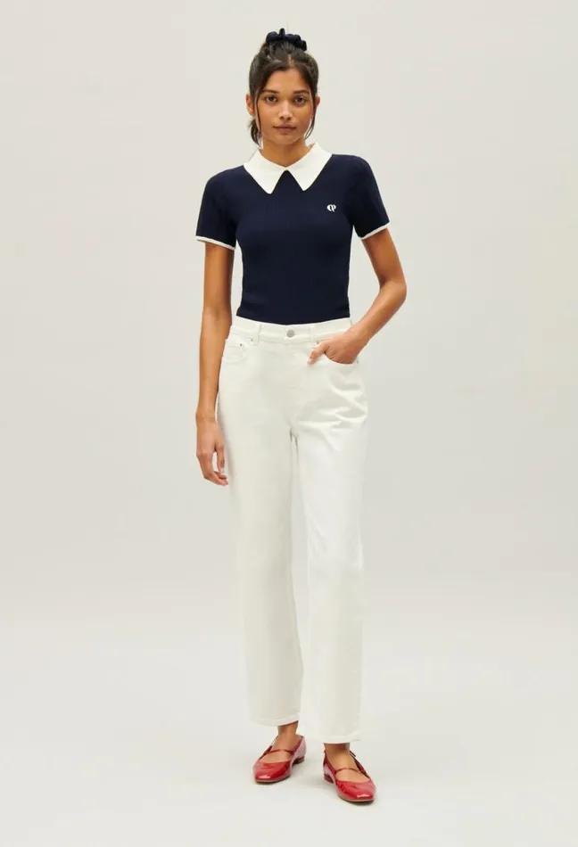 Claudie Pierlot Navy Blue Tennis Top Clothes Knitwear And Cardigans