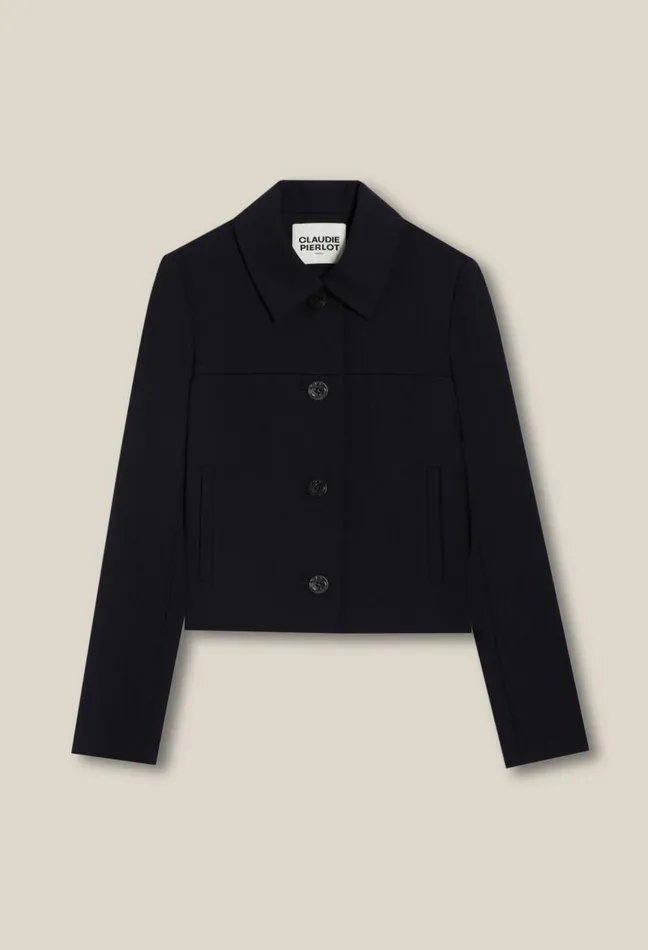 Claudie Pierlot Navy Boxy Jacket Clothes Jackets