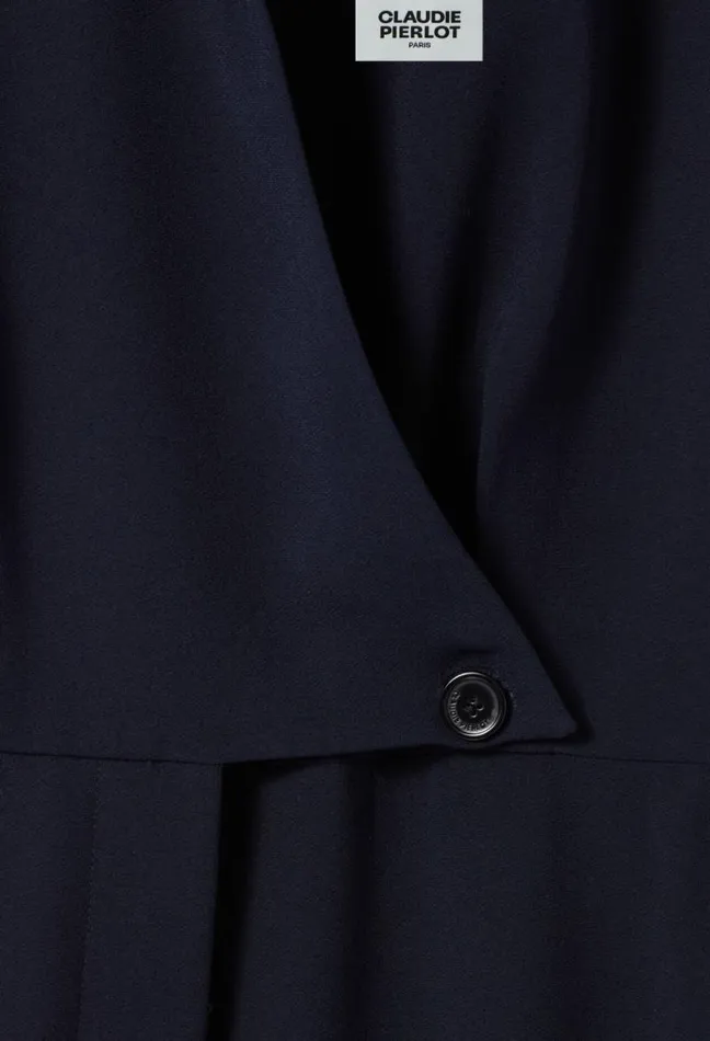 Claudie Pierlot Navy Dualfabric Jumpsuit Clothes Jumpsuits