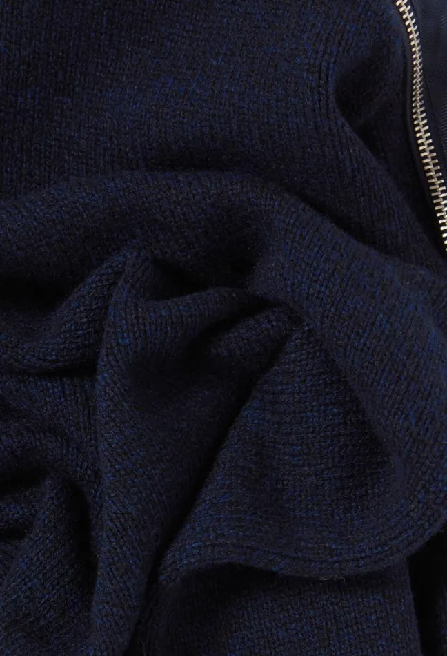 Claudie Pierlot Navy Zipup Turtleneck Jumper Clothes Knitwear And Cardigans