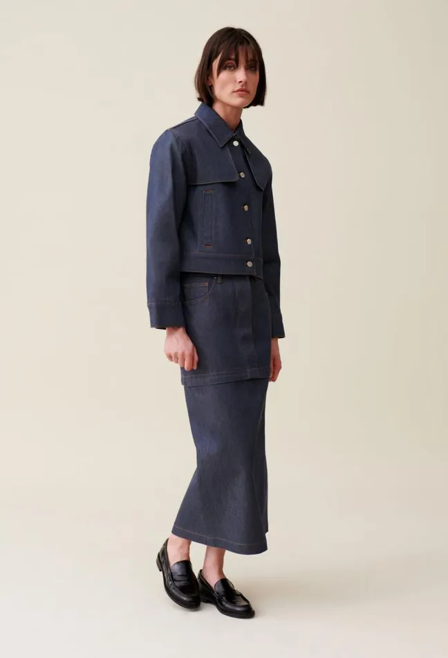 Claudie Pierlot Oversized Dark Denim Jacket Clothes Jackets