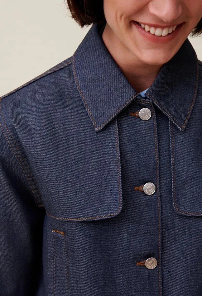 Claudie Pierlot Oversized Dark Denim Jacket Clothes Jackets