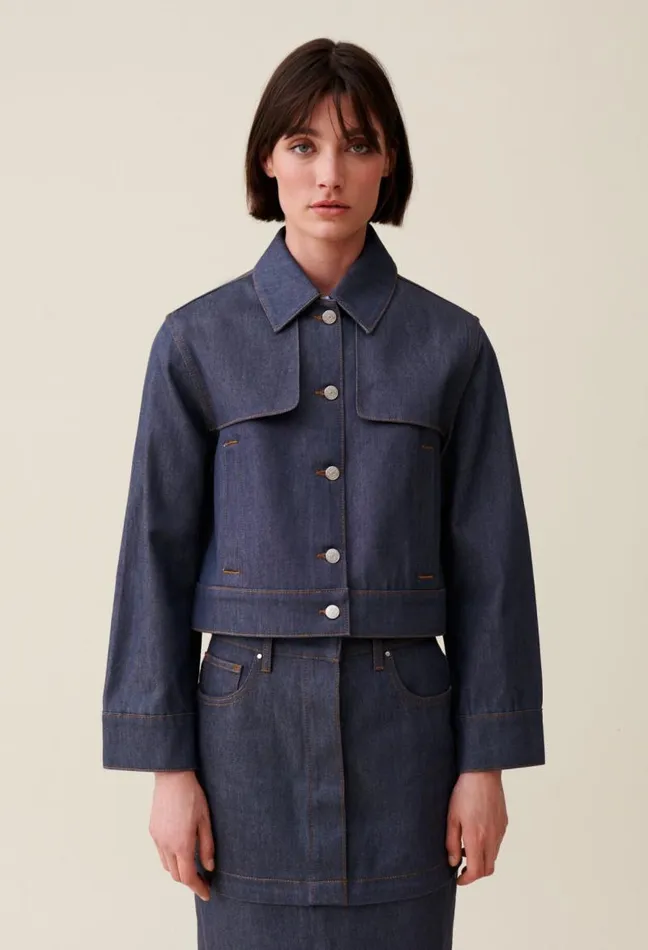 Claudie Pierlot Oversized Dark Denim Jacket Clothes Jackets