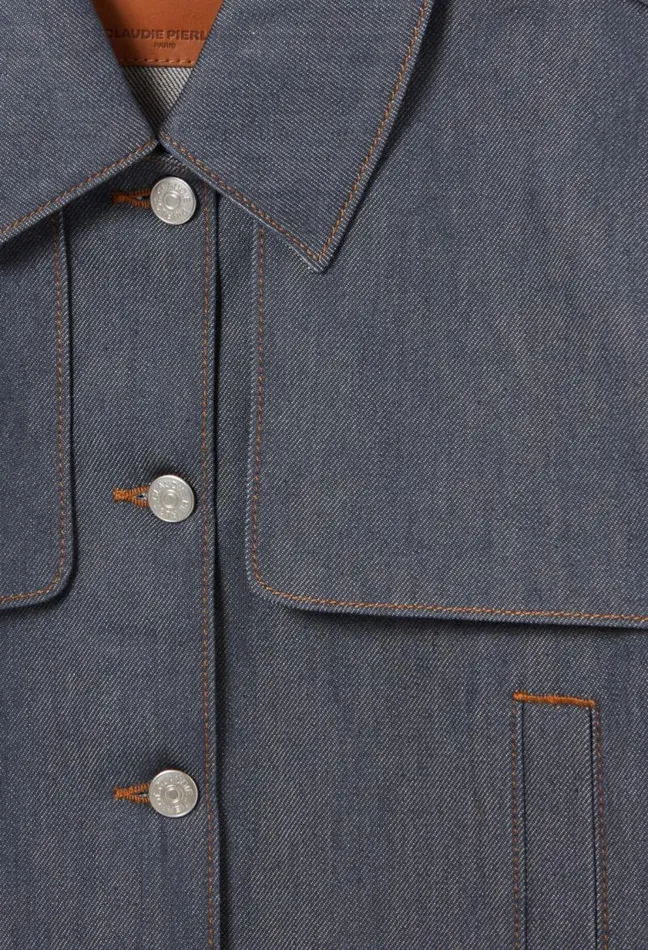 Claudie Pierlot Oversized Dark Denim Jacket Clothes Jackets