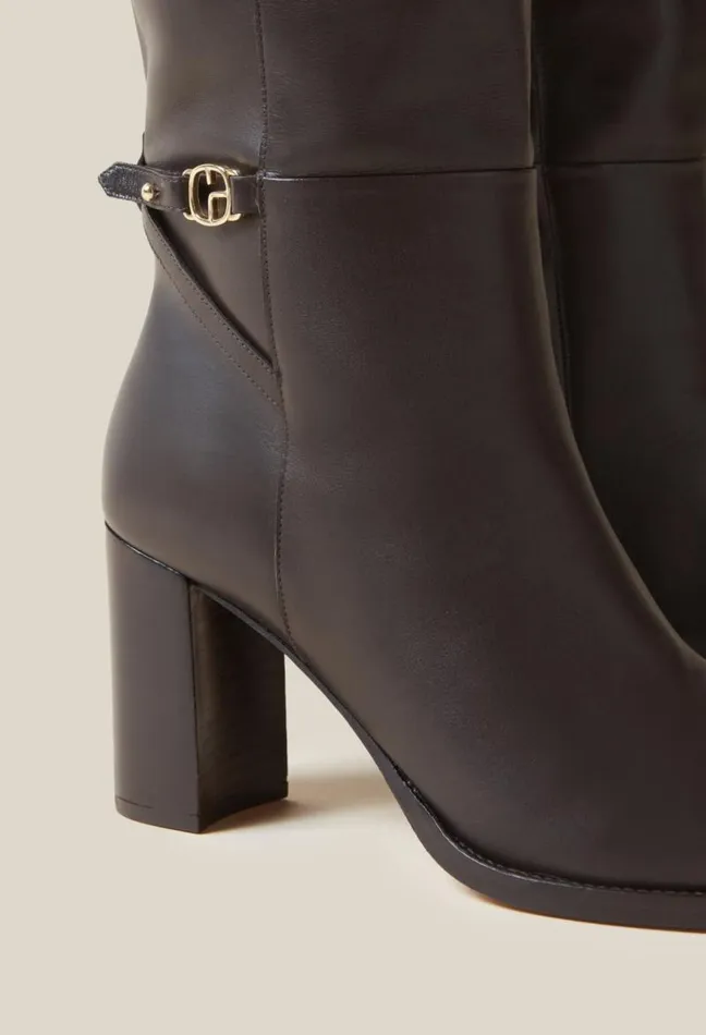 Claudie Pierlot Patent Leather CP Logo Boots Shoes Ankle Boots