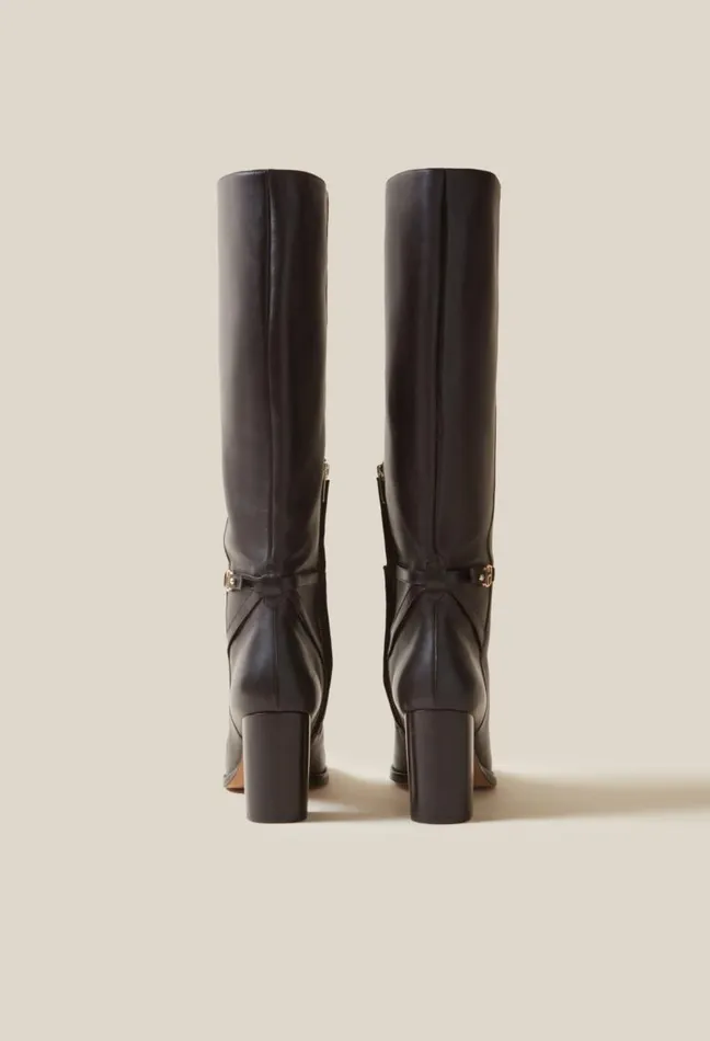 Claudie Pierlot Patent Leather CP Logo Boots Shoes Ankle Boots