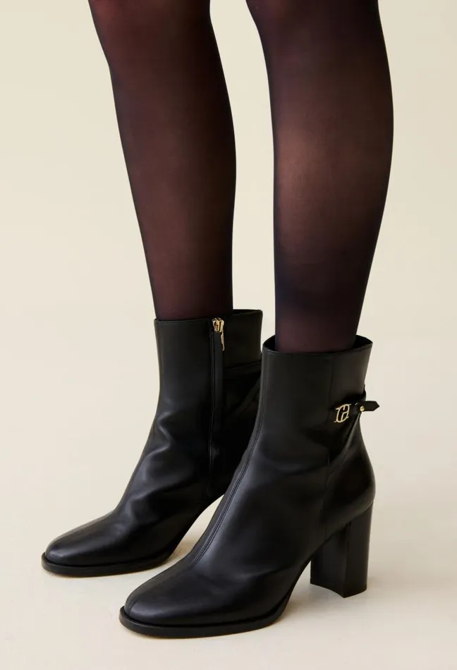 Claudie Pierlot Patent Leather Heeled Ankle Boots Shoes Ankle Boots