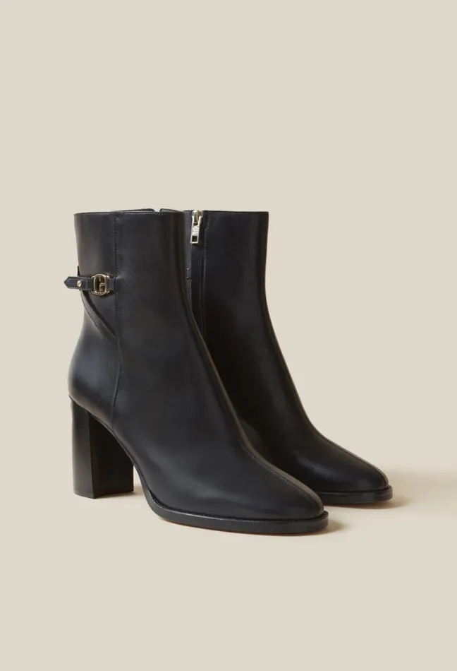 Claudie Pierlot Patent Leather Heeled Ankle Boots Shoes Ankle Boots