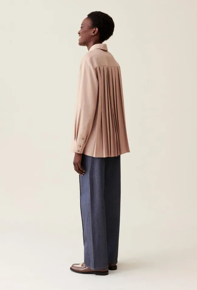 Claudie Pierlot Pleated Oversized Shirt Clothes Tops And Shirts