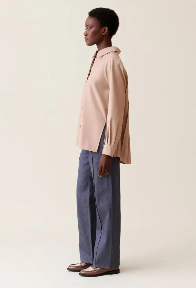 Claudie Pierlot Pleated Oversized Shirt Clothes Tops And Shirts