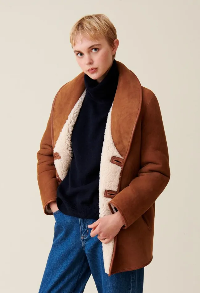 Claudie Pierlot Reversible Ecru Wool Coat Clothes Coats