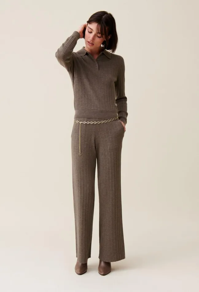 Claudie Pierlot Ribbed Polo Sweater Clothes Knitwear And Cardigans