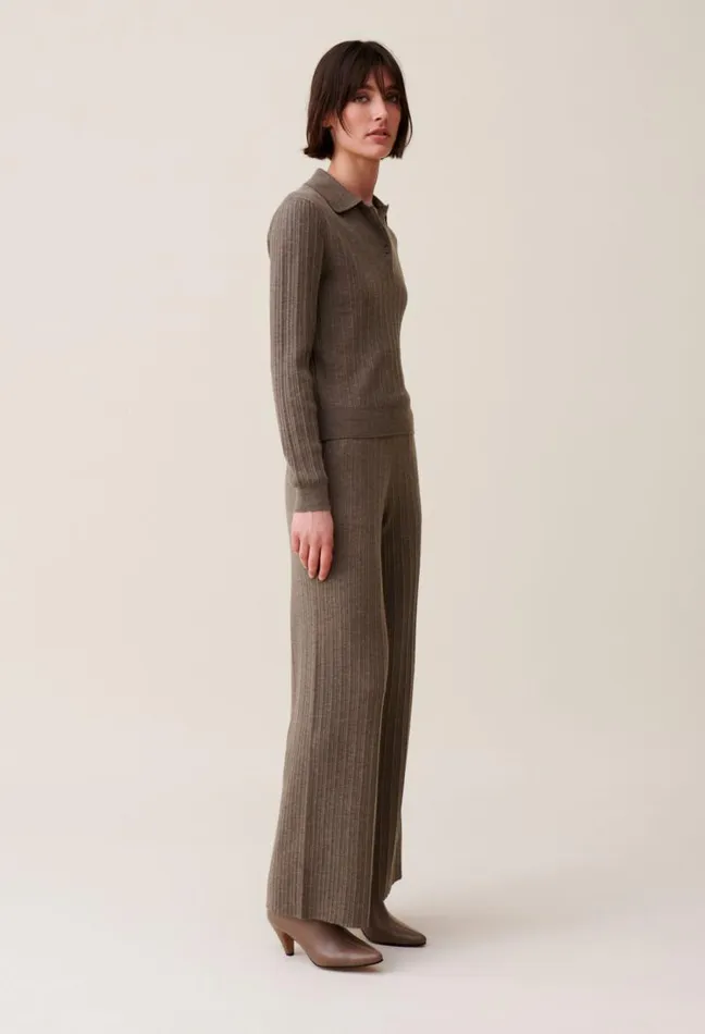 Claudie Pierlot Ribbed Polo Sweater Clothes Knitwear And Cardigans