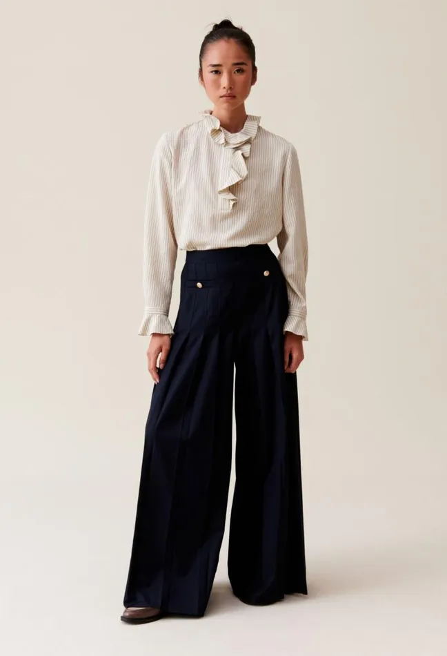Claudie Pierlot Ruffled Striped Blouse Clothes Tops And Shirts