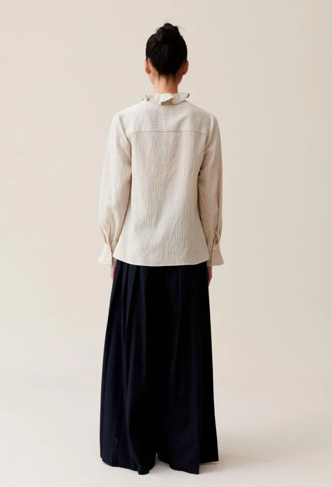 Claudie Pierlot Ruffled Striped Blouse Clothes Tops And Shirts