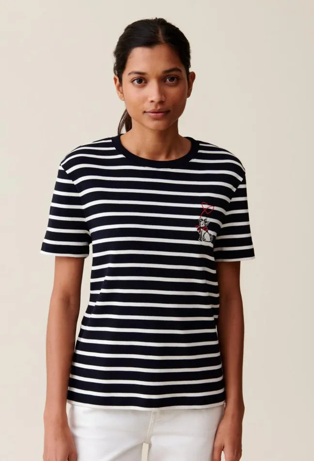 Claudie Pierlot Sailor Tshirt Jean Toto Embroidery Clothes Tshirts