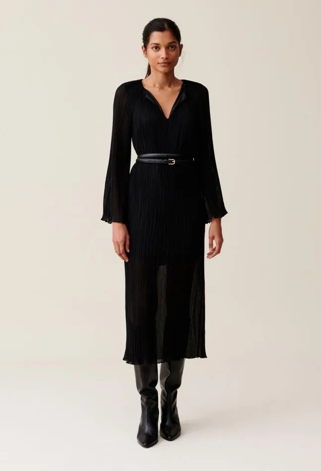 Claudie Pierlot Sheer Pleated Maxi Dress Clothes Dresses
