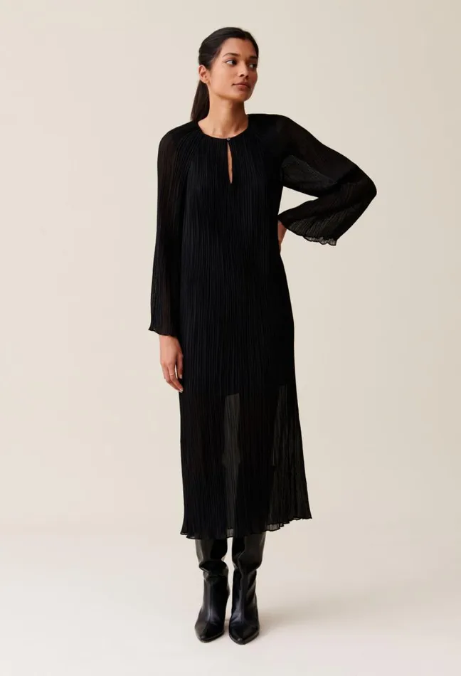 Claudie Pierlot Sheer Pleated Maxi Dress Clothes Dresses
