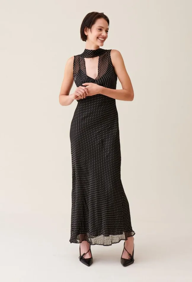 Claudie Pierlot Sheer Polkadot Maxi Dress Clothes Dresses