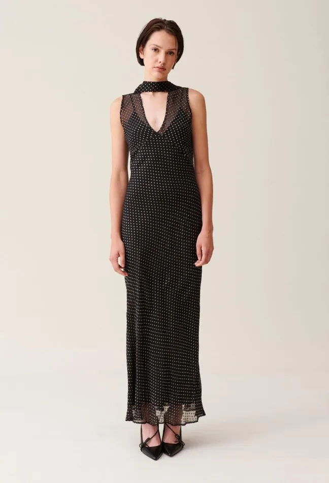 Claudie Pierlot Sheer Polkadot Maxi Dress Clothes Dresses