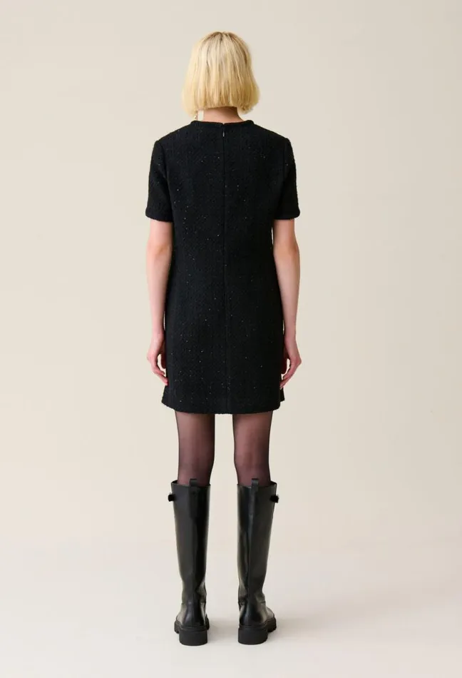 Claudie Pierlot Short Black Tweed Dress Clothes Dresses