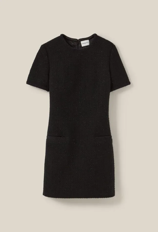 Claudie Pierlot Short Black Tweed Dress Clothes Dresses