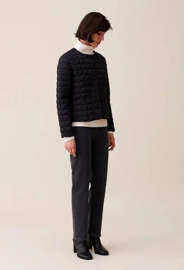 Claudie Pierlot Short Buttoned Light Puffer Clothes Coats