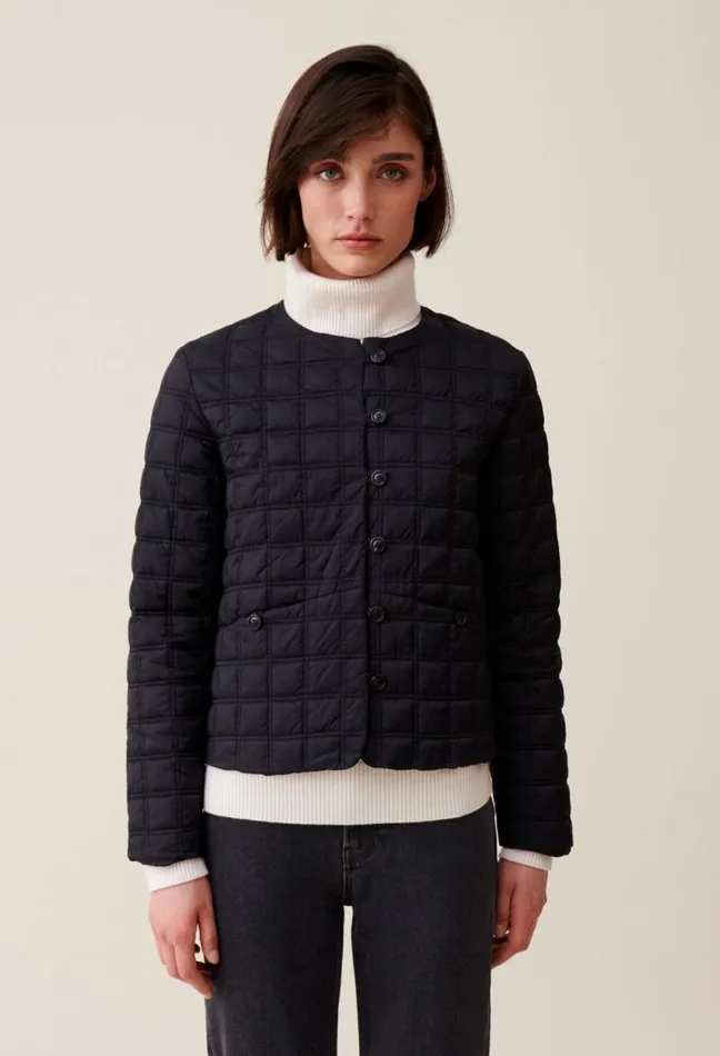Claudie Pierlot Short Buttoned Light Puffer Clothes Coats