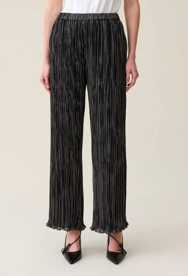 Claudie Pierlot Silver Pleated Fluid Trousers Clothes Jeans And Trousers