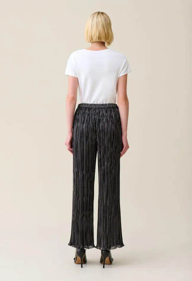 Claudie Pierlot Silver Pleated Fluid Trousers Clothes Jeans And Trousers