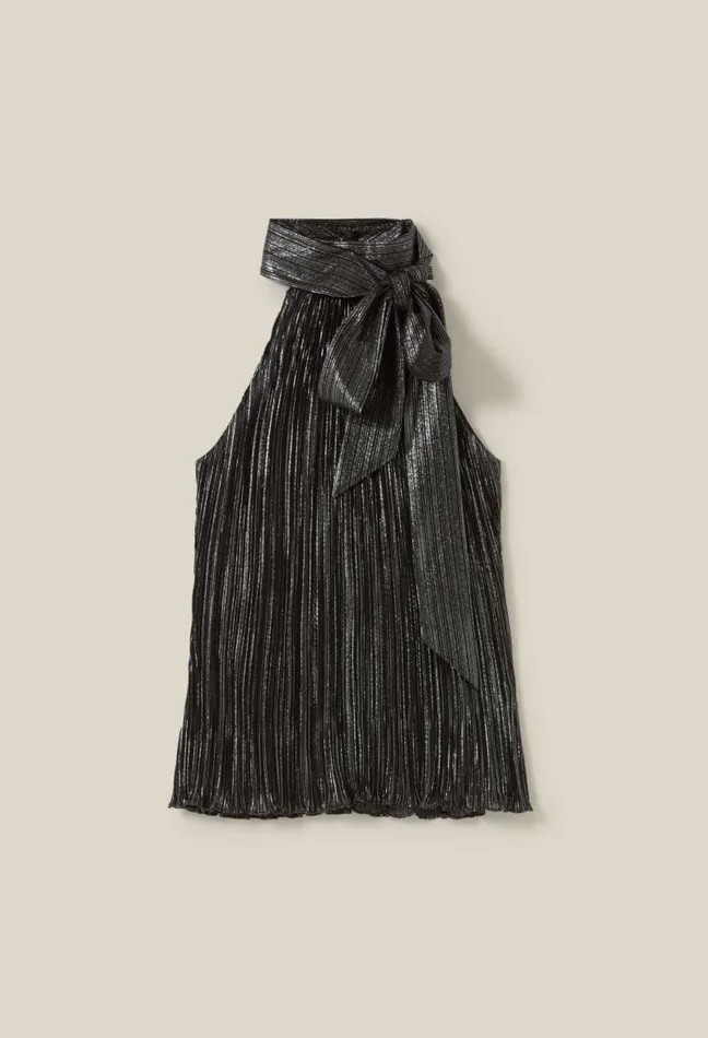 Claudie Pierlot Silver Pleated Mini Dress Clothes Dresses
