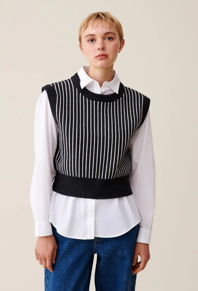 Claudie Pierlot Sleeveless Striped Knit Top Clothes Knitwear And Cardigans