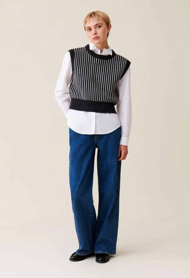 Claudie Pierlot Sleeveless Striped Knit Top Clothes Knitwear And Cardigans