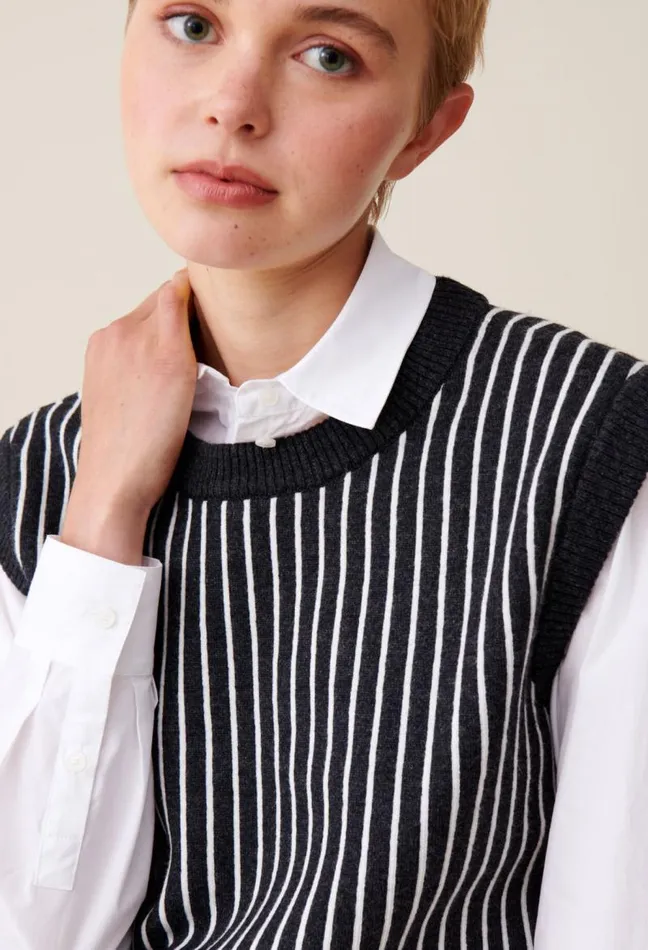 Claudie Pierlot Sleeveless Striped Knit Top Clothes Knitwear And Cardigans