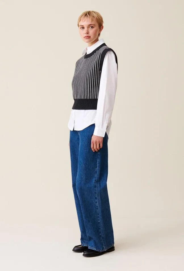 Claudie Pierlot Sleeveless Striped Knit Top Clothes Knitwear And Cardigans