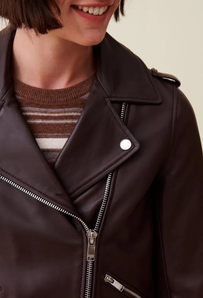 Claudie Pierlot Smooth Leather Jacket Clothes Jackets
