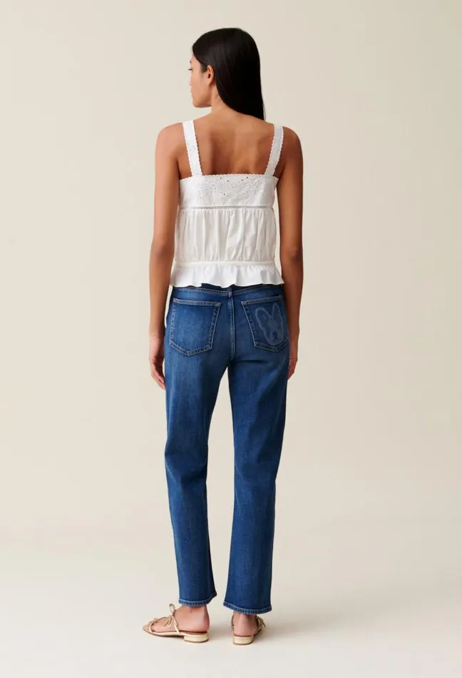 Claudie Pierlot Squareneck Embroidered Ecru Top Clothes Tops And Shirts