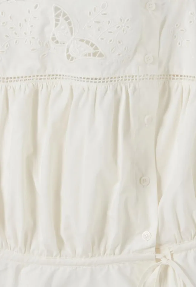 Claudie Pierlot Squareneck Embroidered Ecru Top Clothes Tops And Shirts