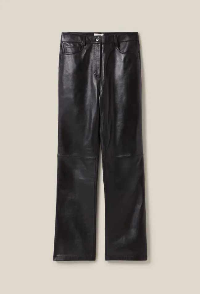 Claudie Pierlot Straight Leather Trousers Clothes Jeans And Trousers