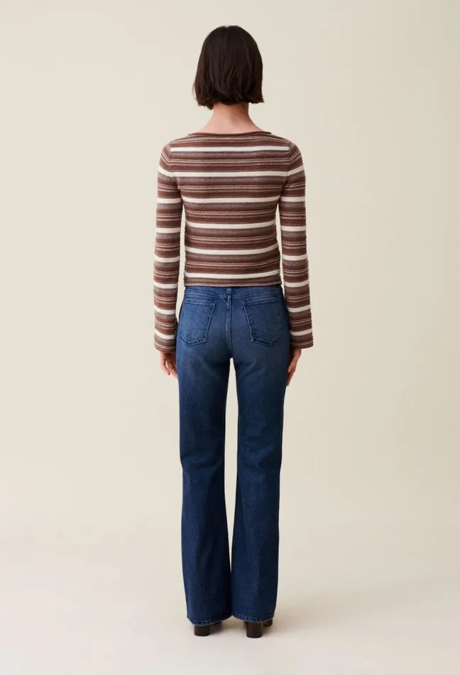 Claudie Pierlot Striped Flared Sleeve Jumper Clothes Knitwear And Cardigans