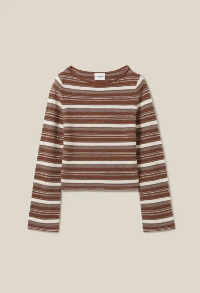 Claudie Pierlot Striped Flared Sleeve Jumper Clothes Knitwear And Cardigans