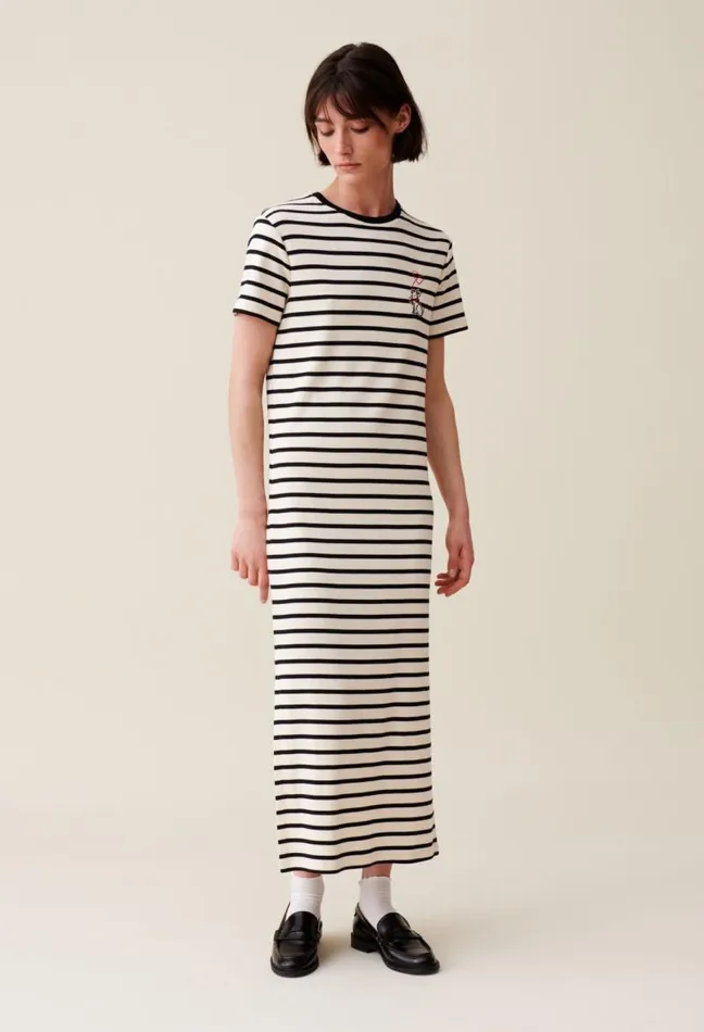 Claudie Pierlot Striped Midi Jean Dress Clothes Dresses