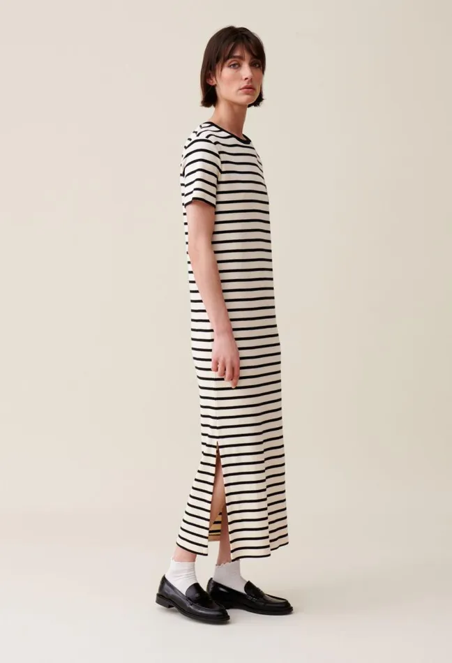 Claudie Pierlot Striped Midi Jean Dress Clothes Dresses