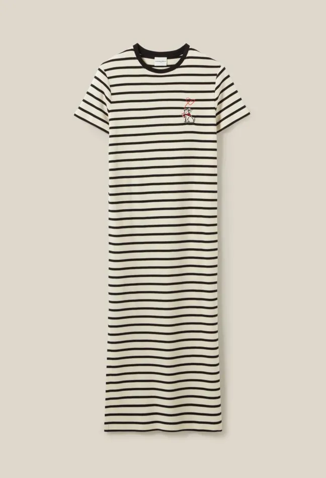 Claudie Pierlot Striped Midi Jean Dress Clothes Dresses