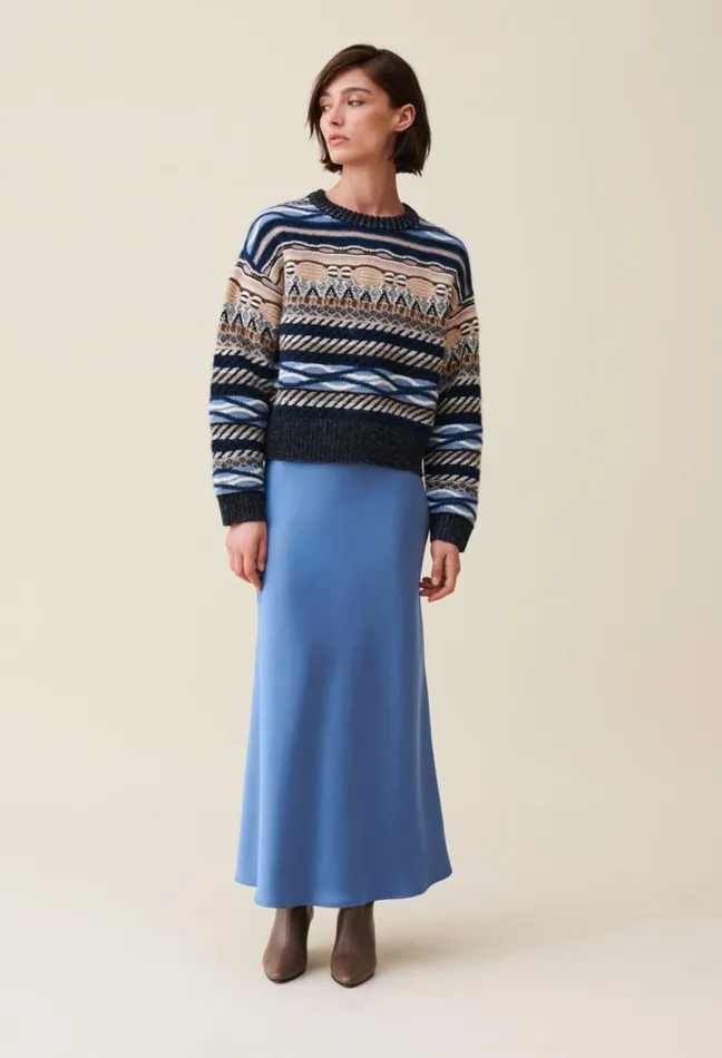 Claudie Pierlot Striped Patterned Short Jumper Clothes Knitwear And Cardigans Claudie Pierlot Striped Patterned Short Jumper Clothes Knitwear And Cardigans