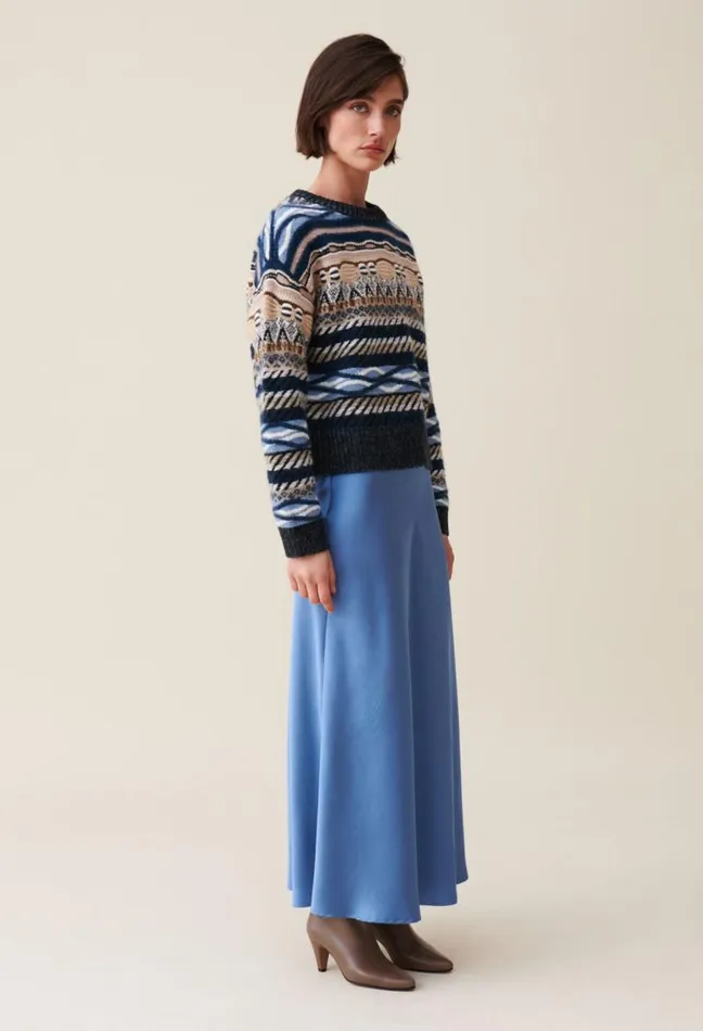 Claudie Pierlot Striped Patterned Short Jumper Clothes Knitwear And Cardigans