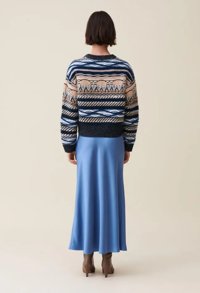 Claudie Pierlot Striped Patterned Short Jumper Clothes Knitwear And Cardigans